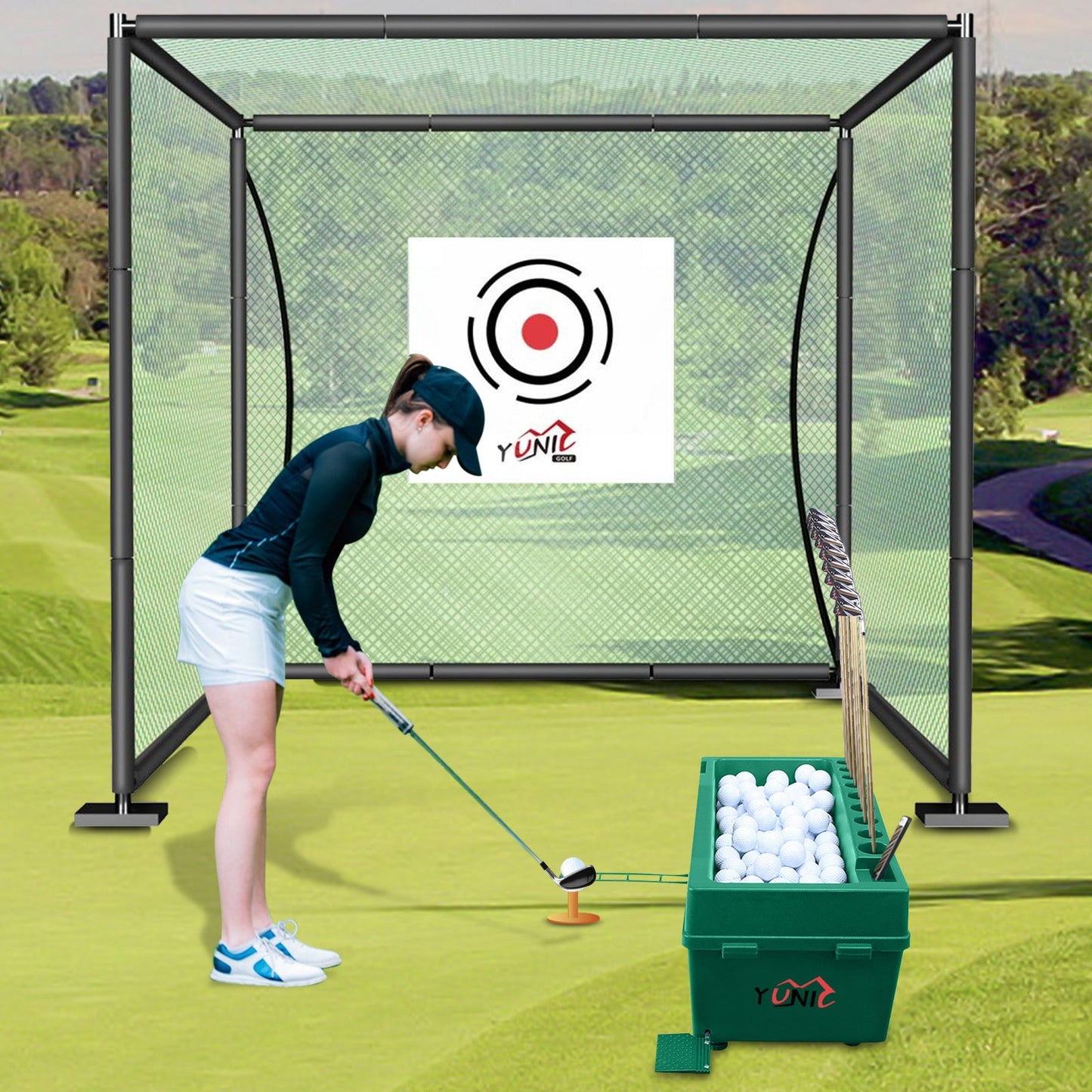Golf Ball Dispenser Machine Powerless Automatic Tee Up