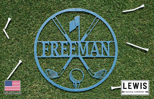 Personalized Golf Monogram Metal Sign | Custom Sports Decor