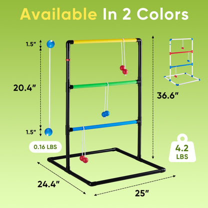 The Ladder Ball And Golf Throwing Ball Set Is Used For The Ladder Throwing Game And Includes 6 Balls, A Scoring Board And A Portable Bag.