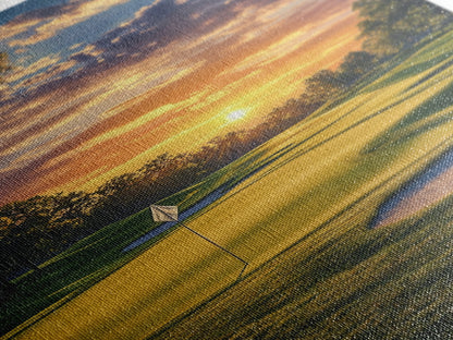 Golf Sunset Canvas Print, Scenic Landscape Painting, Farmhouse Living Room Art, Horizontal Rustic Decor, Gift Idea for Him