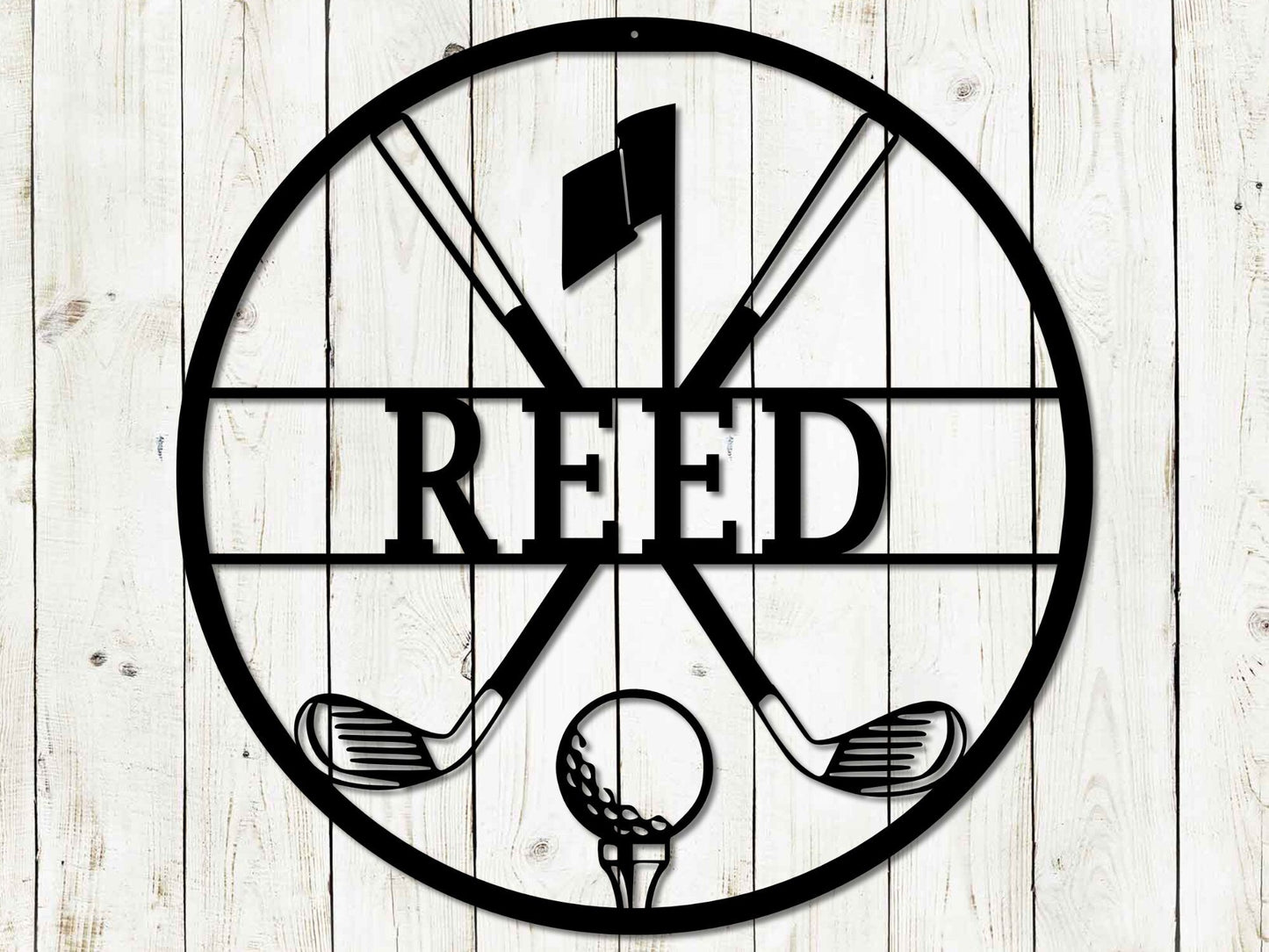 Personalized Golf Monogram Metal Sign | Custom Sports Decor